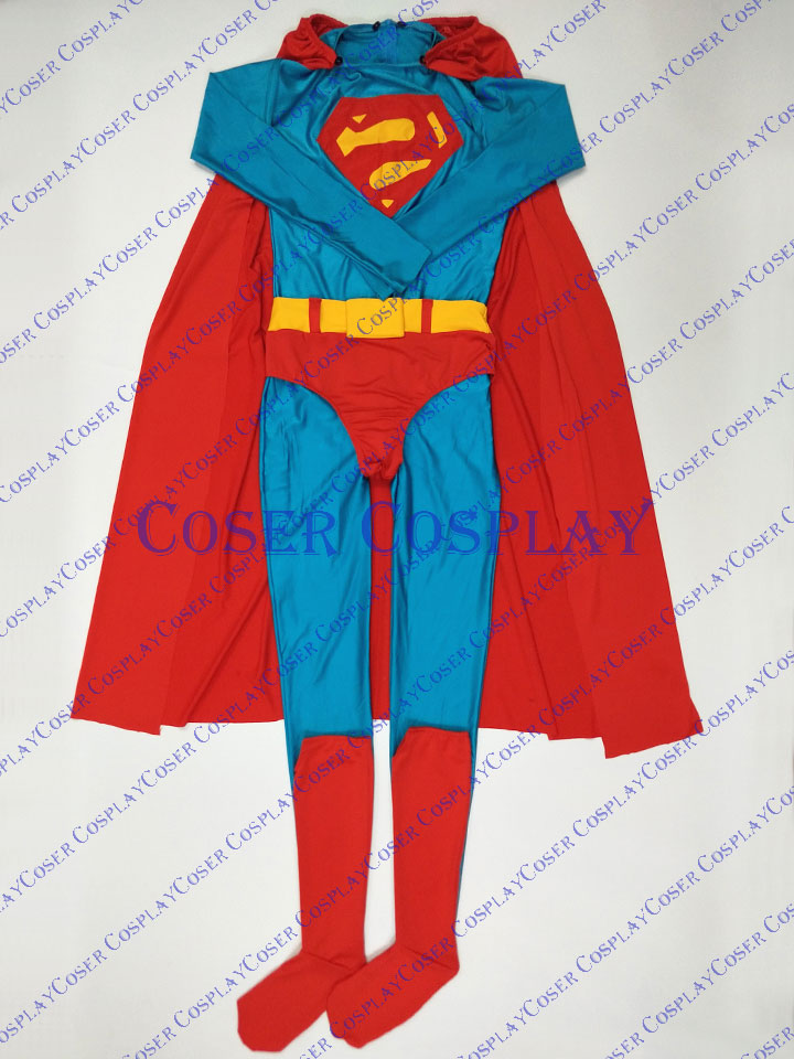 2019 New Superman Cosplay Costume With Cape For Halloween 0421