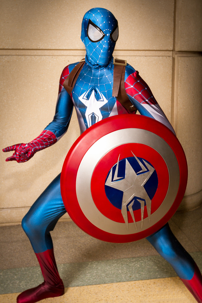 Captain america spiderman cosplay