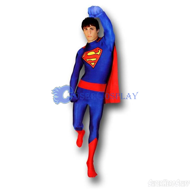 Blue Superman Costume Halloween Superhero Capes