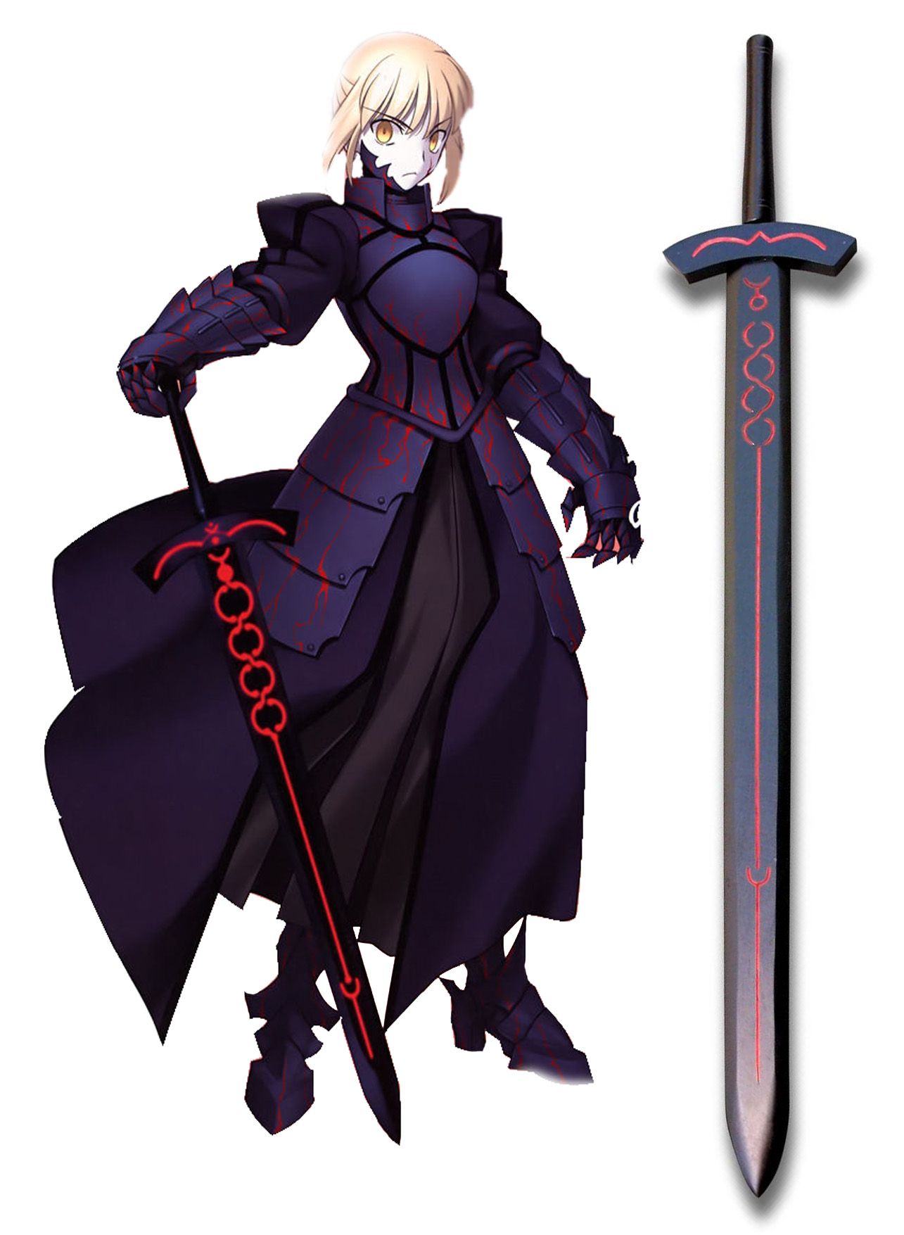 Fate stay night Dark Saber Black Excalibur Cosplay Sword weapons