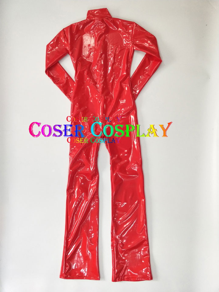 1301 Pop Stars Red PVC costumes Catsuit