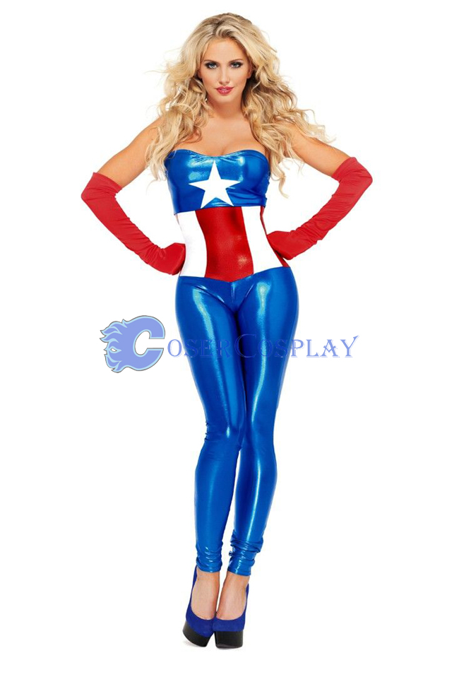 Captain America Costume Spandex Catsuit