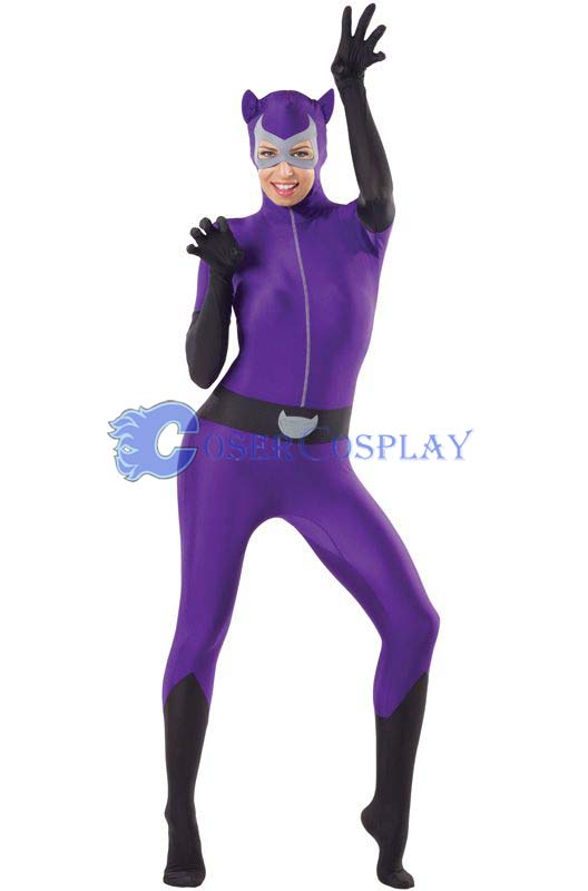 Sexy Purple Cat Suit Zentai Party Cosplay