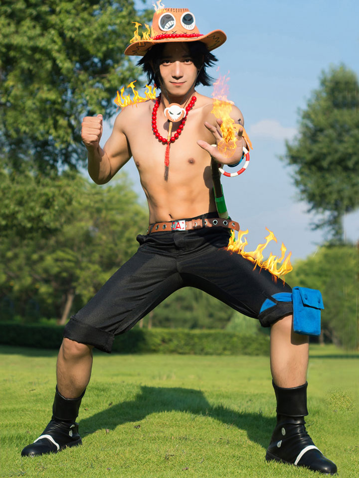 1901 ONE PIECE Portgas D Ace Anime Cosplay  Costume