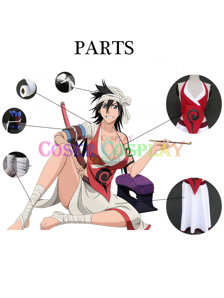 2005 BLEACH Shiba Kukaku Sexy Cosplay Costume For Women.