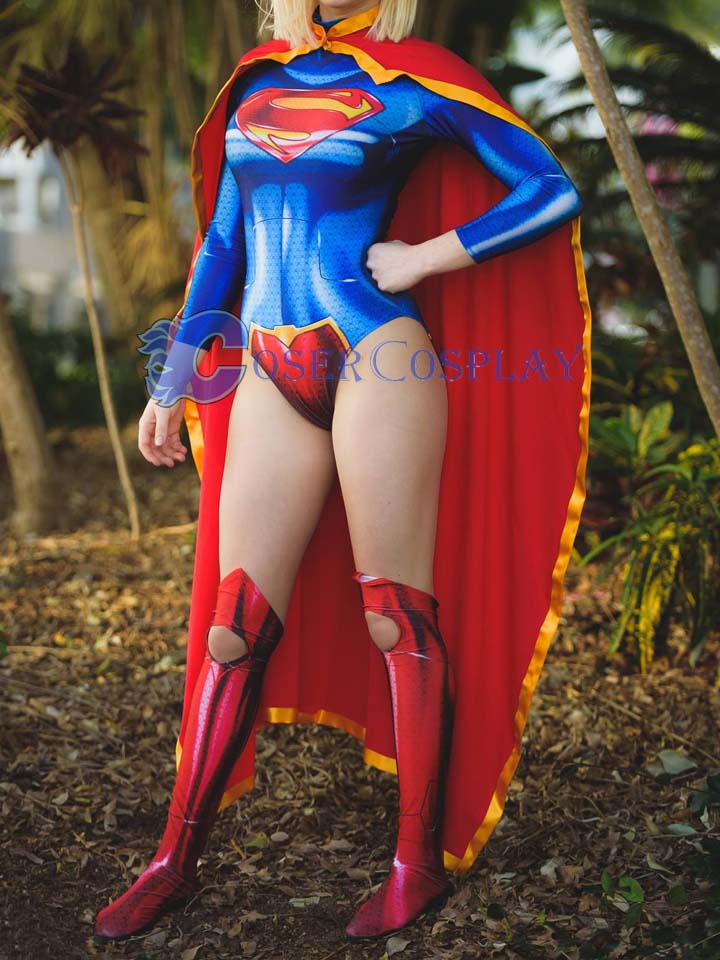 2018 3D Supergirl Cosplay Costume With Cape