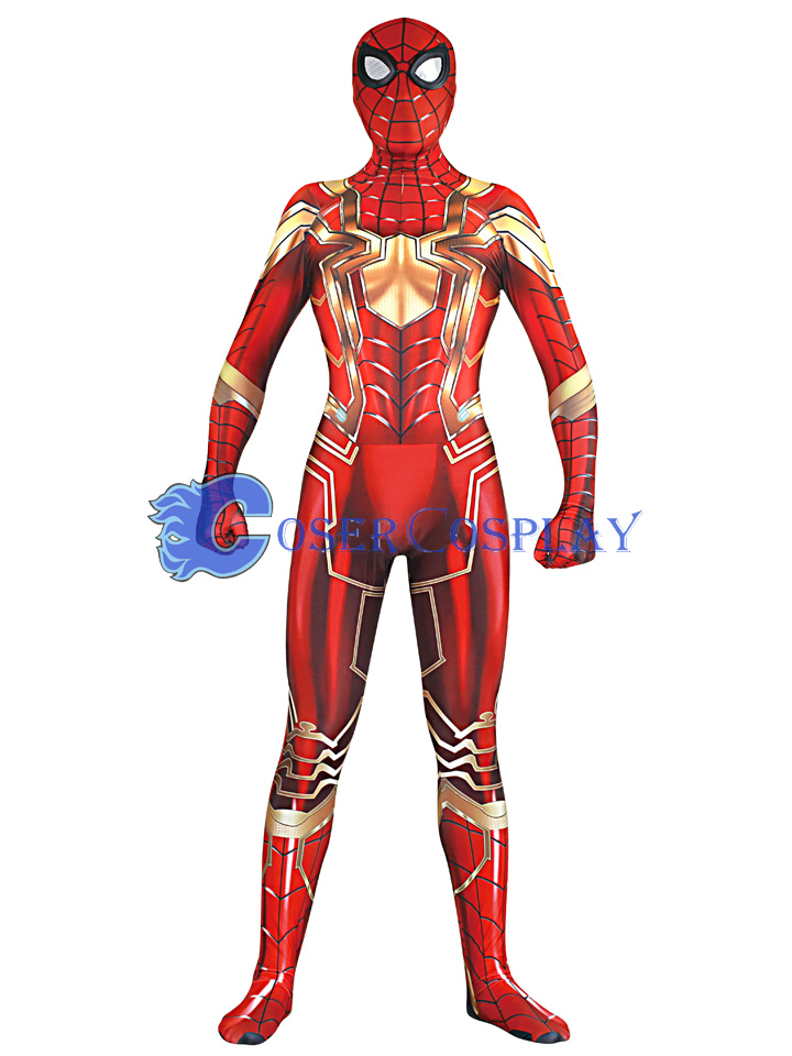 2018 Amazing New Iron Spiderman Shiny Gold Zentai