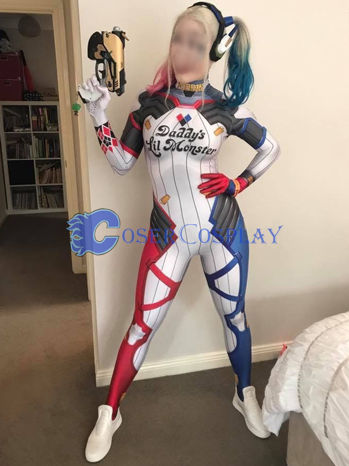 New Adult Classic Harley Quinn Cosplay Costume Fantasia Halloween