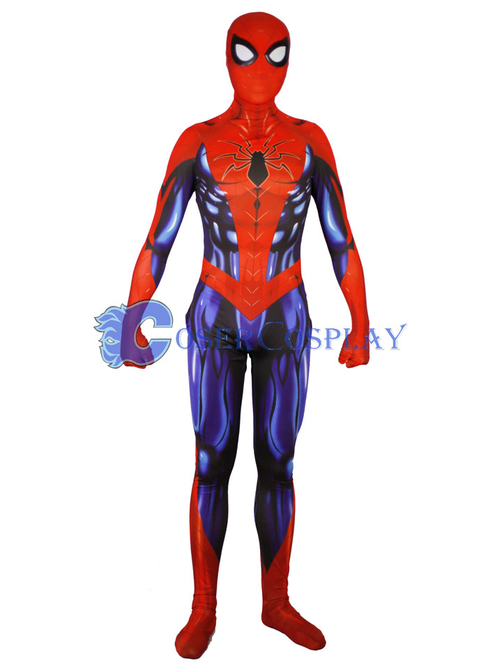 2018 New Muscle Shiny Spiderman Zentai Halloween Costumes ...