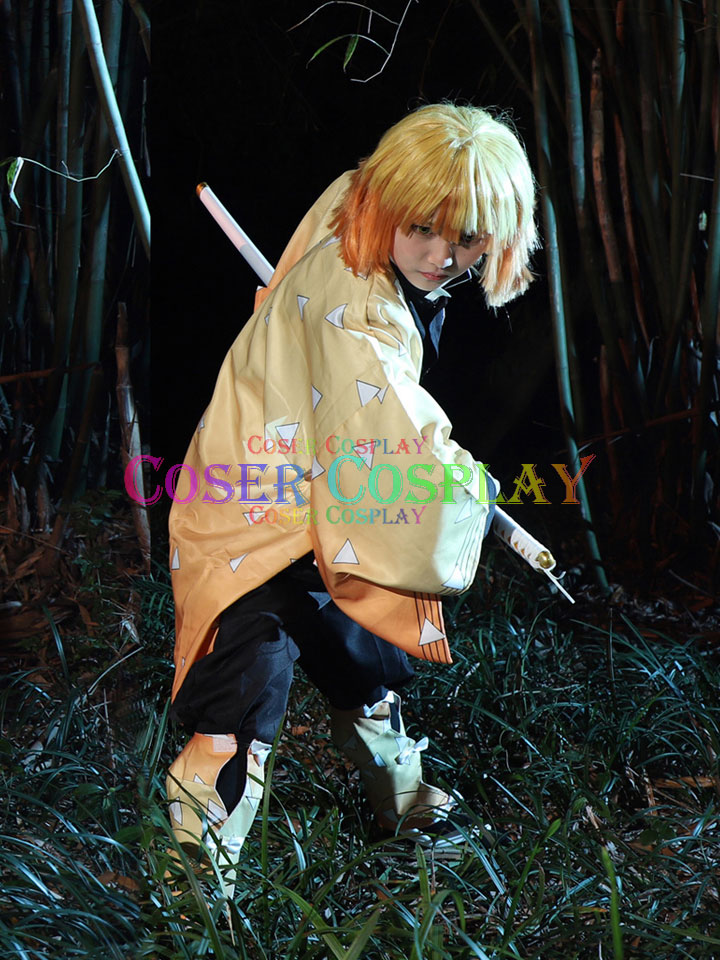 Agatsuma Zenitsu Demon Slayer Cosplay Costume 0410