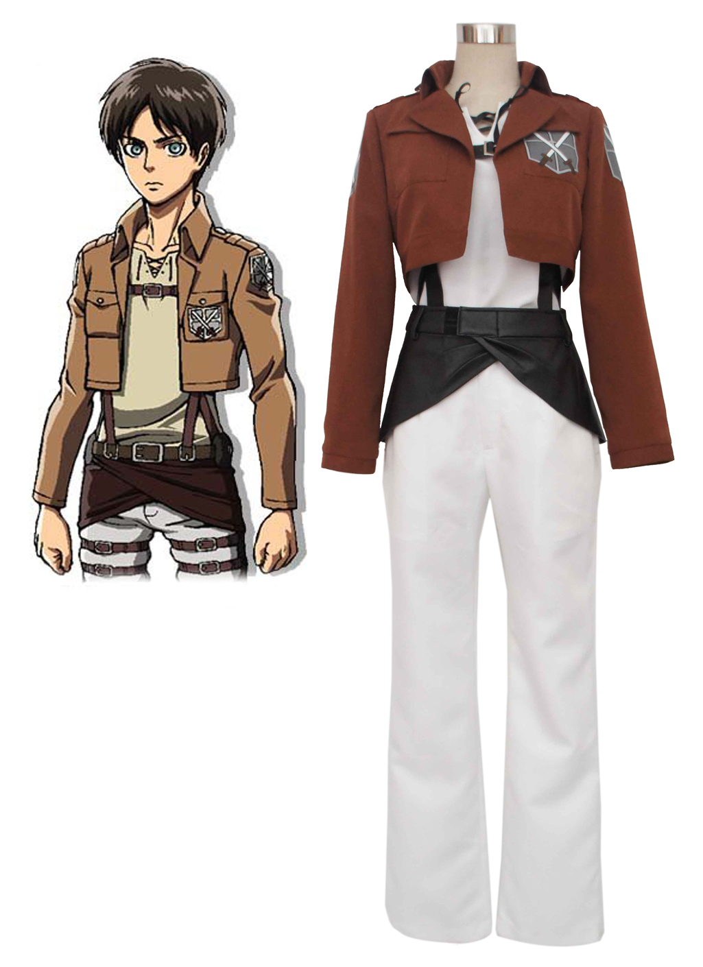 Attack on Titan Eren Jaeger Trainee Class Boy's Uniform Cosplay Costume