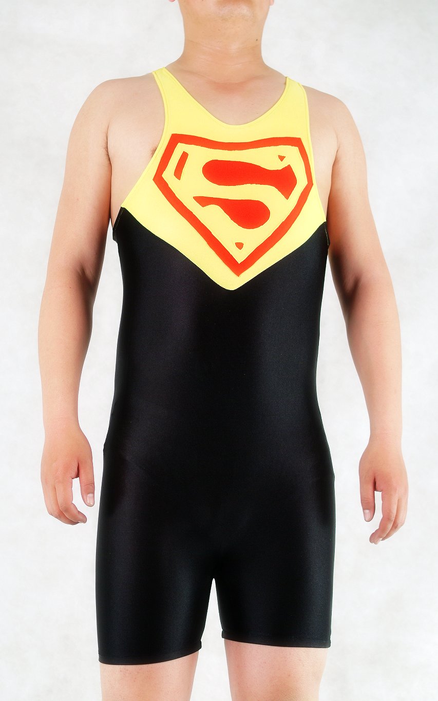 Black Superhero Costume Spandex Bodysuit