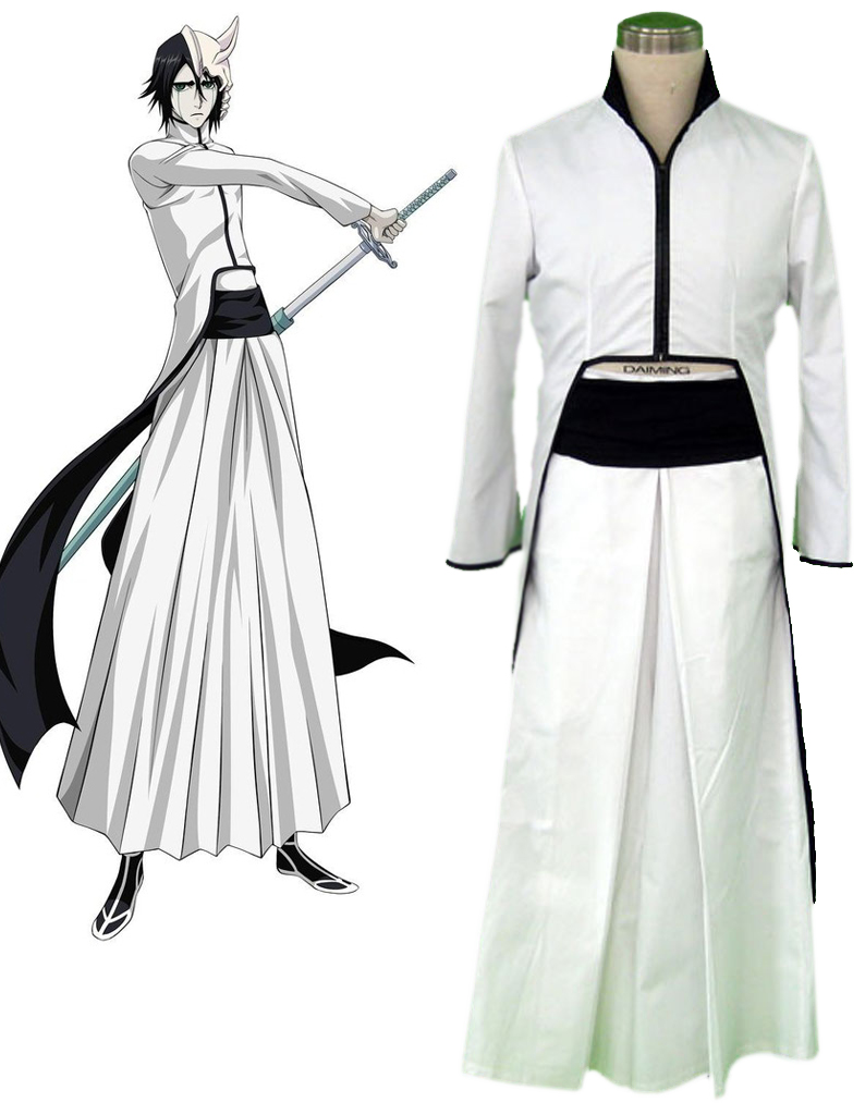 Bleach The Espadas No.4 Ulquiorra Schiffer Kimono Uniform Cosplay Costumes