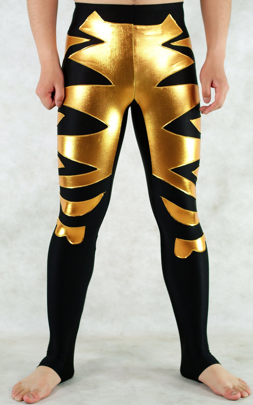 gold spandex leggings