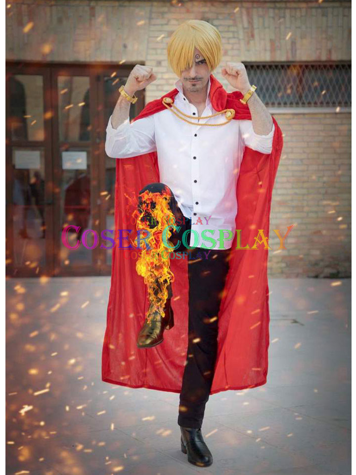 One Piece Monkey D Luffy Red Cape red suit cosplay costume man's