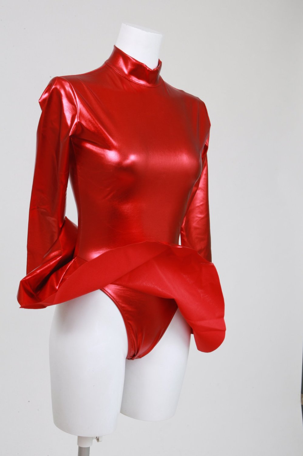 Red Dress Wetlook Bodysuit