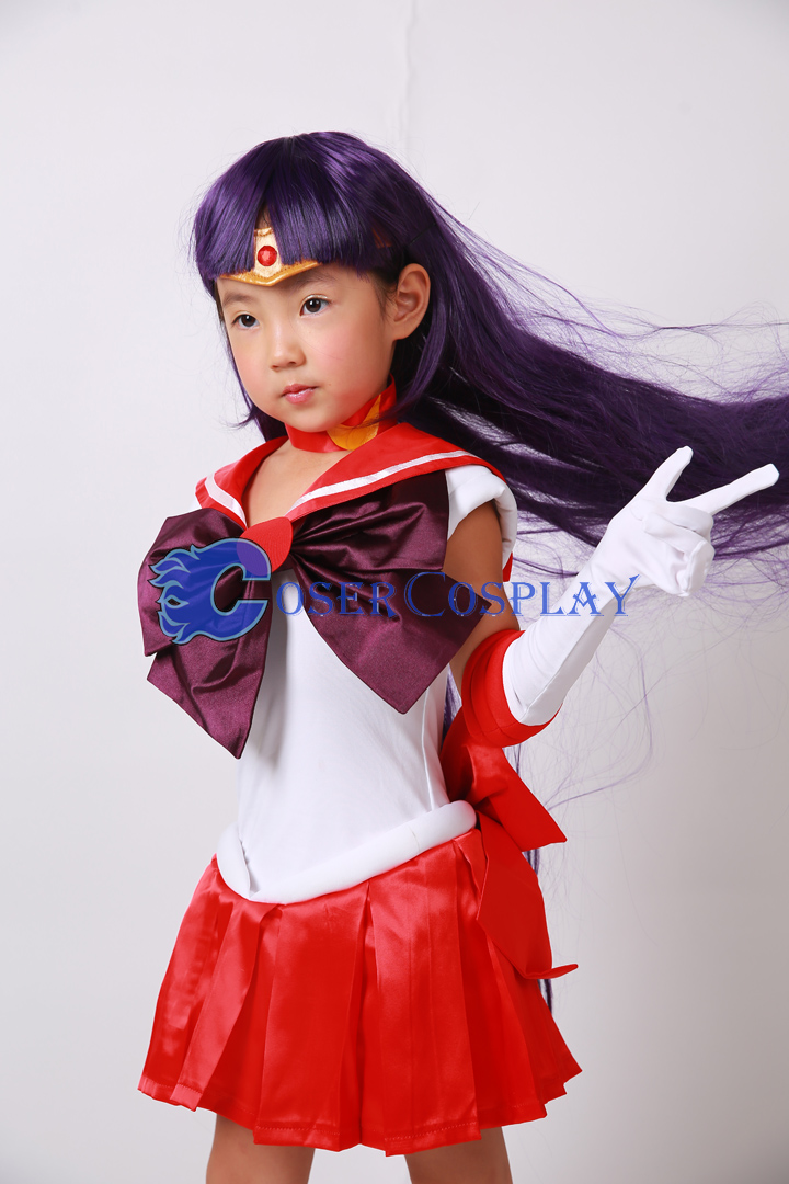 Sailor Moon Crystal Sailor Mars Hino Rei for Kids Cosplay Costume