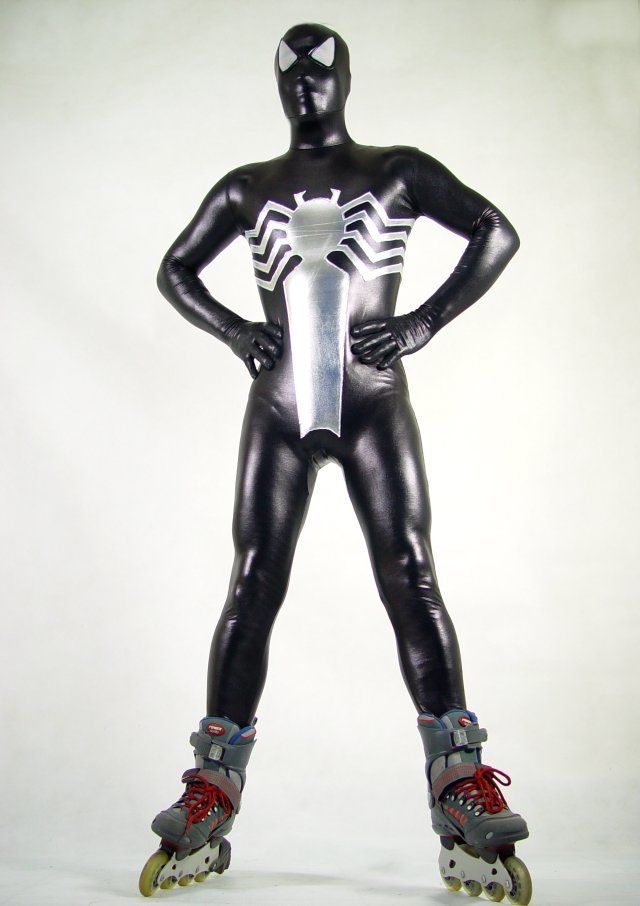 Shiny Spandex Black Spiderman Zentai Suits