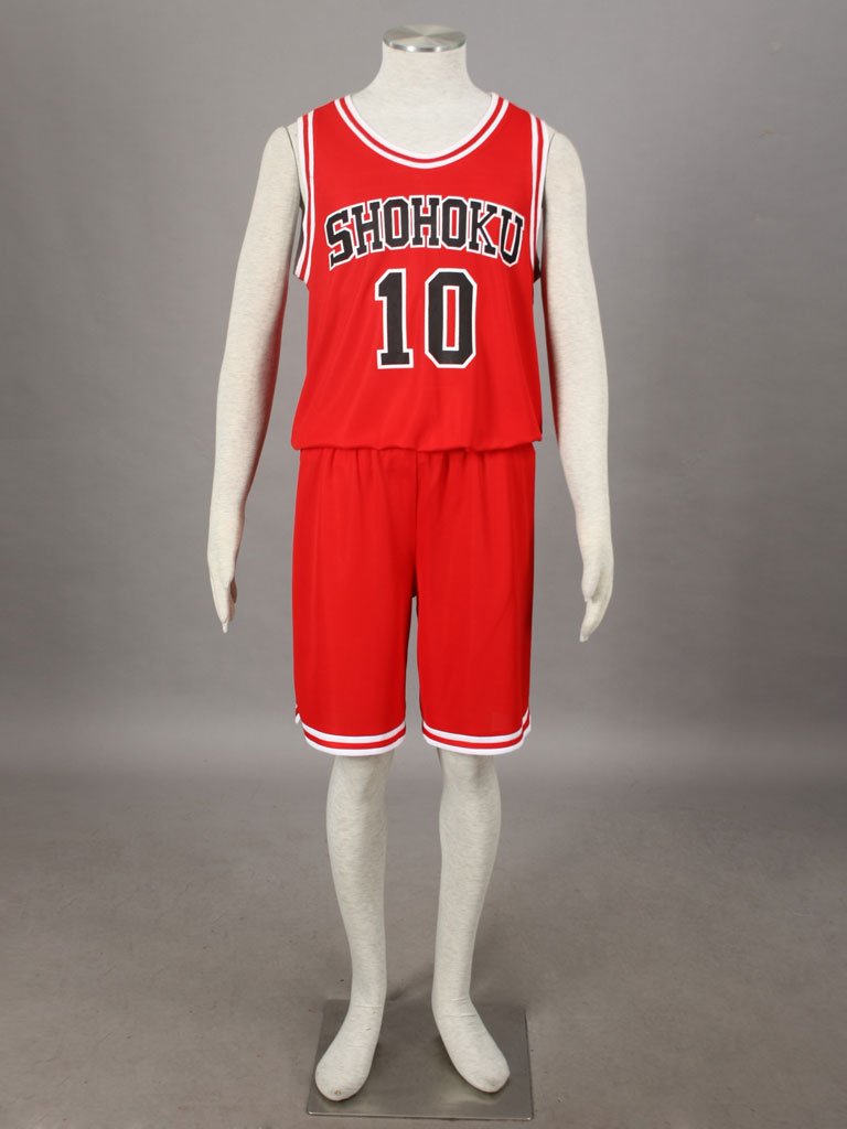 Slam Dunk Shohoku Away No. 10 Sakuragi Hanamichi Cosplay Jersey