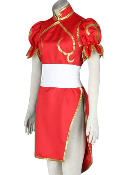 Street Fighter Chun-Li Red Cosplay Costume