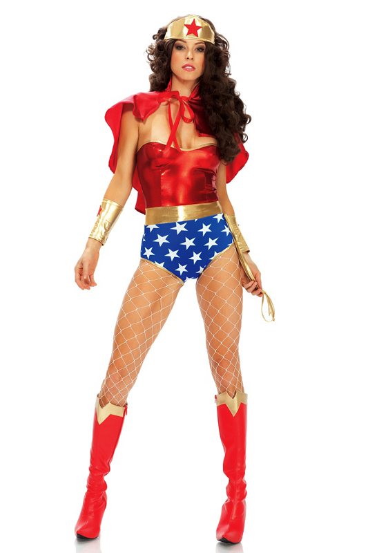 Women's Caped Wonder Woman Costume